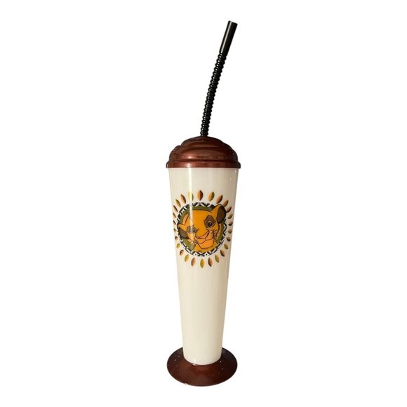 Disney The Lion King Hakuna Matata Souvenir Tumbler Cup w/ Straw – 1990s/2000s - Picture 2 of 3